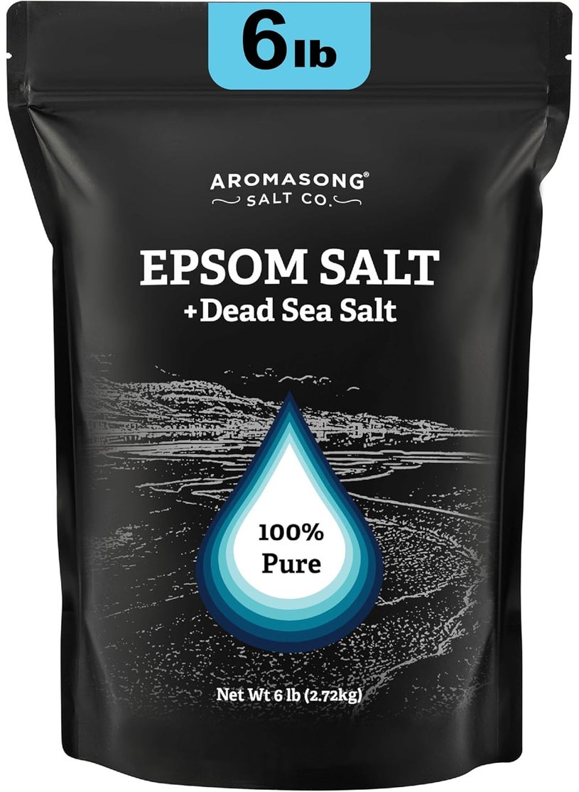 Aromasong - Aromasong Epsom Salt with Dead Sea Salt for Soaking  Bulk 5 Lb  100 Pure Bath Salt Foot  Muscle Soak - Image 1