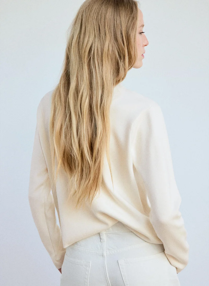 مانجو Knitted Sweater With Perkins Neck