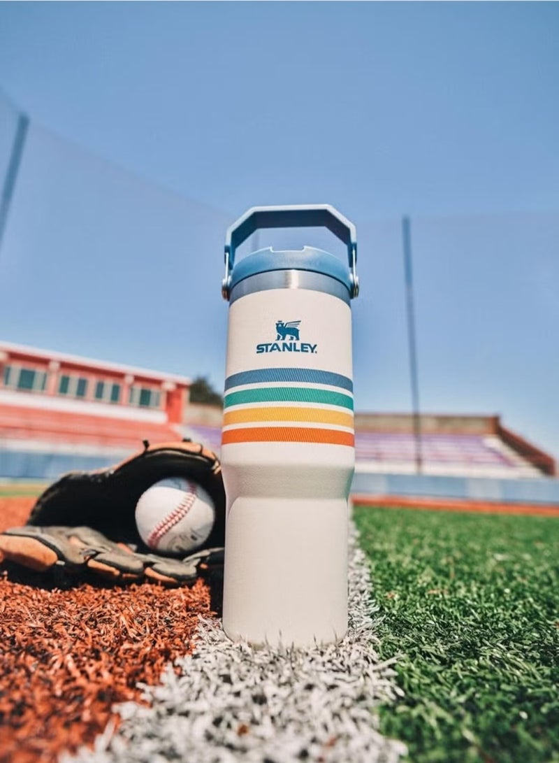 Stanley كوب ستانلي آيس فلو سعة 30 أونصة من الفولاذ المقاوم للصدأ مع قشة - معزول بالفراغ، مقاوم للتسرب، يحافظ على المشروبات باردة لمدة 12 ساعة أو مثلجة لمدة يومين، لون كريمي، مثالي للمنزل أو المكتب أو السيارة - Image 4