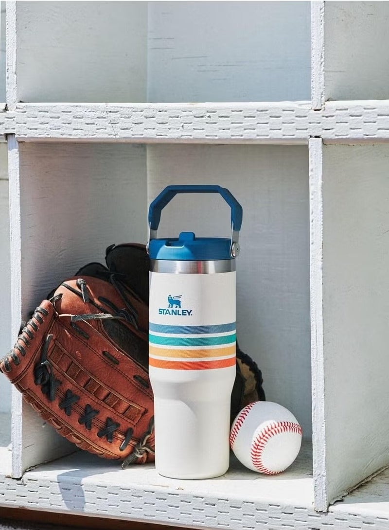 Stanley كوب ستانلي آيس فلو سعة 30 أونصة من الفولاذ المقاوم للصدأ مع قشة - معزول بالفراغ، مقاوم للتسرب، يحافظ على المشروبات باردة لمدة 12 ساعة أو مثلجة لمدة يومين، لون كريمي، مثالي للمنزل أو المكتب أو السيارة - Image 5