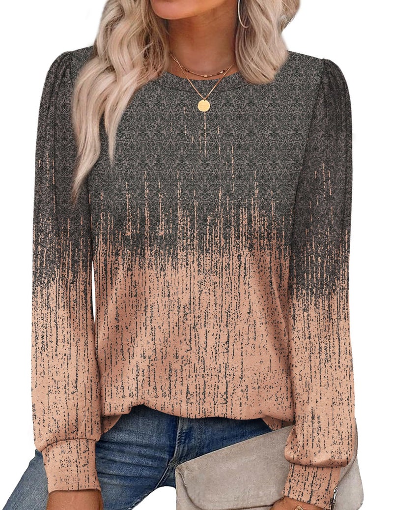 Alaroo Long Sleeve Shirts School 0utfits for Teachers Tunic Tops Spring Fall Fashion Womens Blouses Boho Clothes 2026 Print 8 M - Image 1