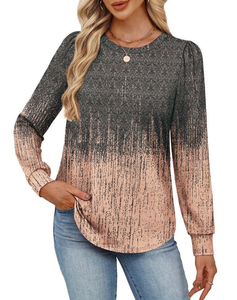 Alaroo Long Sleeve Shirts School 0utfits for Teachers Tunic Tops Spring Fall Fashion Womens Blouses Boho Clothes 2026 Print 8 M - Image 3