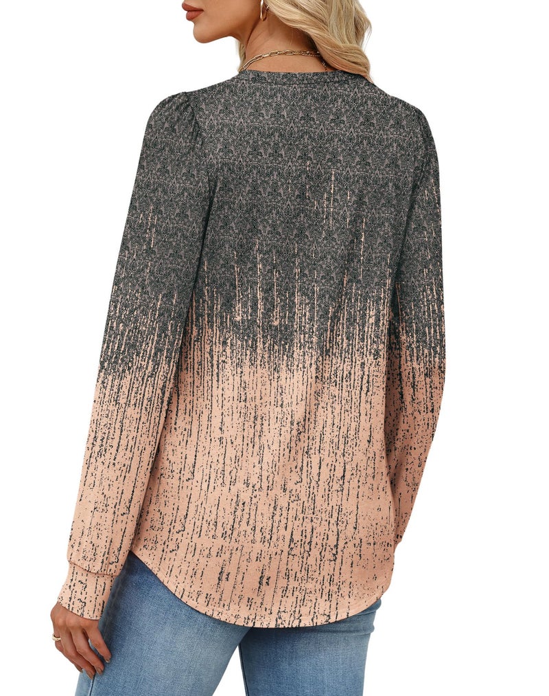 Alaroo Long Sleeve Shirts School 0utfits for Teachers Tunic Tops Spring Fall Fashion Womens Blouses Boho Clothes 2026 Print 8 M - Image 5