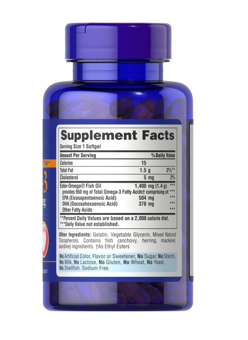 Puritan's Pride - Ttriple Strength Omega3 Fish Oil 1400MG 60's - Image 1