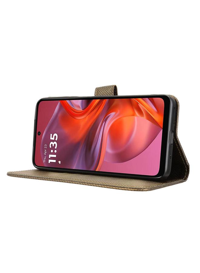 اس-توب جراب لهاتف Motorola Moto G05 4G / E15 4G جراب هاتف جلدي بنقشة ماسية - Image 5