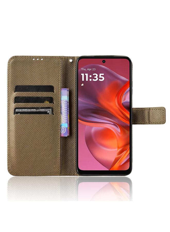 اس-توب جراب لهاتف Motorola Moto G05 4G / E15 4G جراب هاتف جلدي بنقشة ماسية - Image 4