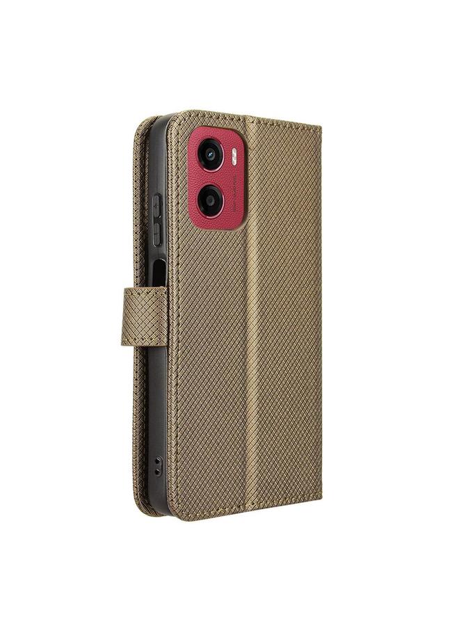 اس-توب جراب لهاتف Motorola Moto G05 4G / E15 4G جراب هاتف جلدي بنقشة ماسية - Image 3