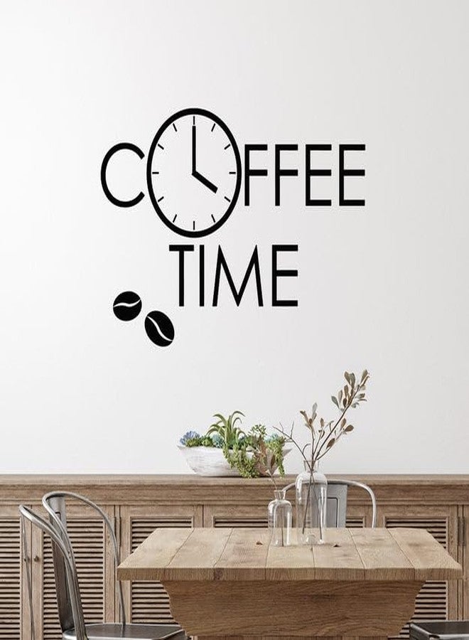 SnappySticker Time Coffee Beans House CAF Vinyl Wall Art Decal Stickers Kitchen Décor, Size: 33 X 51