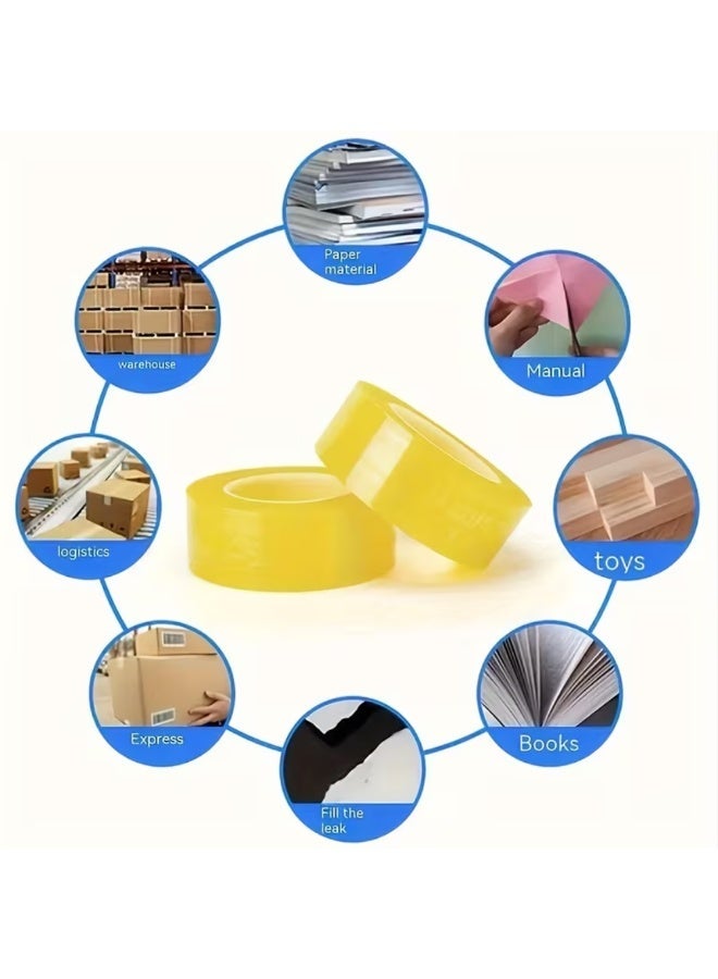 1 قطعة - شريط تغليف شفاف بطول 50 متر – لاصق قوي  شريط PP شفاف للمكتب، المنزل، الشحن، النقل والتغليف السريع | شريط متعدد الأغراض للتغليف وتنظيم الوثائق - Image 3