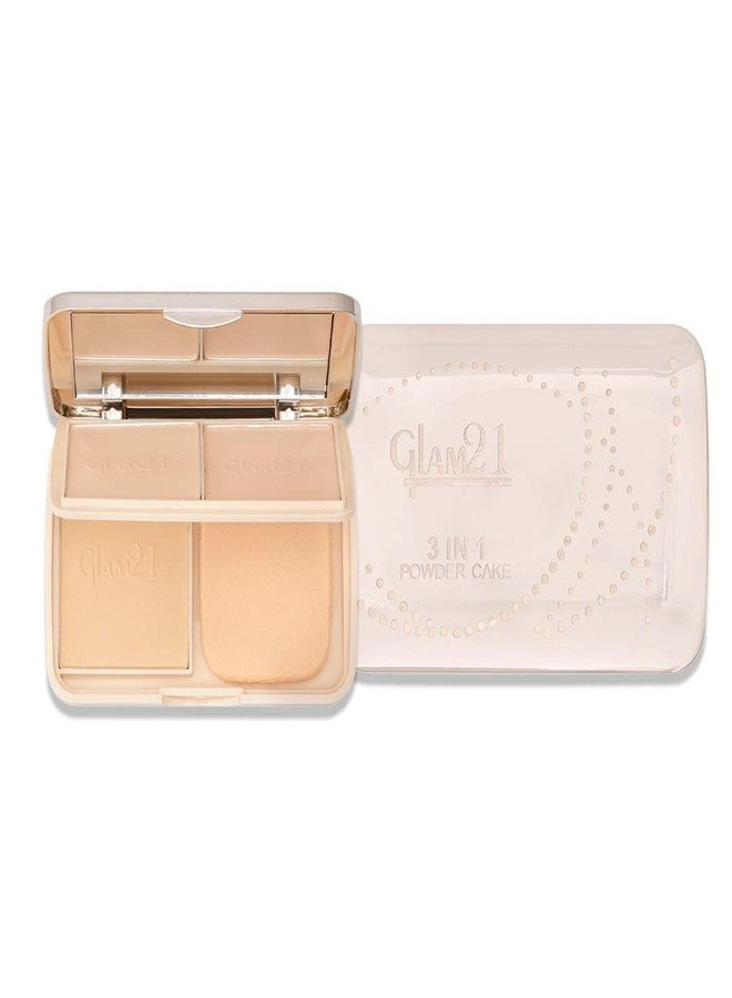 Glam 21 Glam21 Natural Oil-Control 3-in-1 Compact Powder| Long Lasting for Makeup Matte Finish with Vitamin-E| All Skin Type Medium - Shade -02 - Image 1