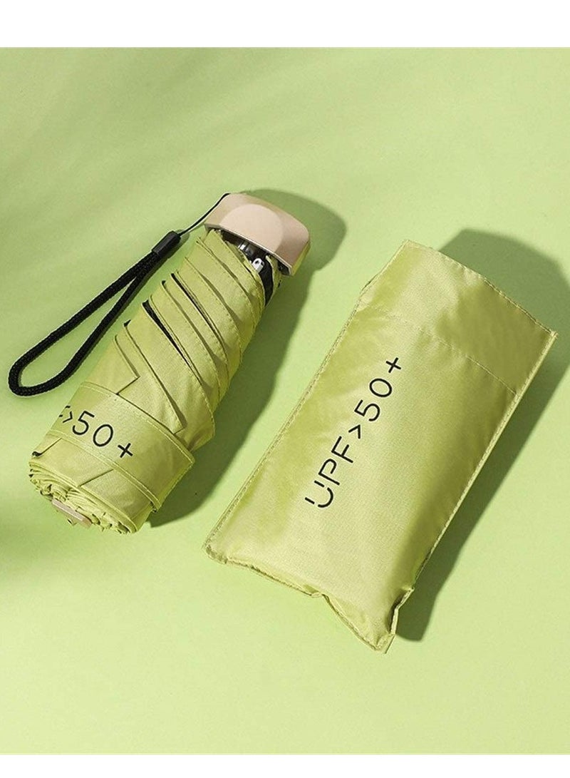 Barakah Folding Umbrellas Travel Pocket Umbrella Small Mini Umbrella Light Compact Design Perfect for Travel Lightweight Portable Parasol Outdoor Summer Sun Rain Umbrellas Windproof Water Repellent - Image 3