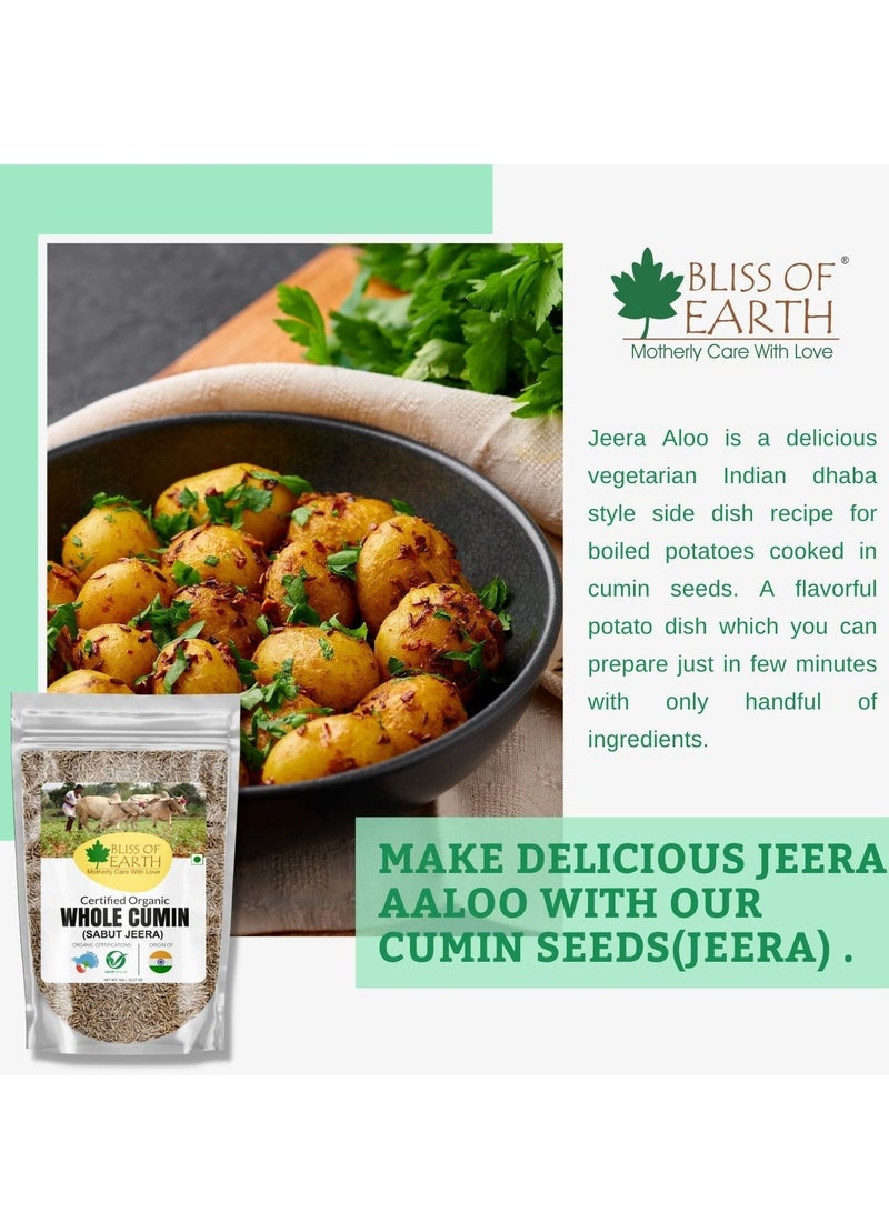 BLISS OF EARTH 500gm Organic Cumin Seed Jeera Whole Spice Sabut Jeera Good For Health & Cooking - Image 3