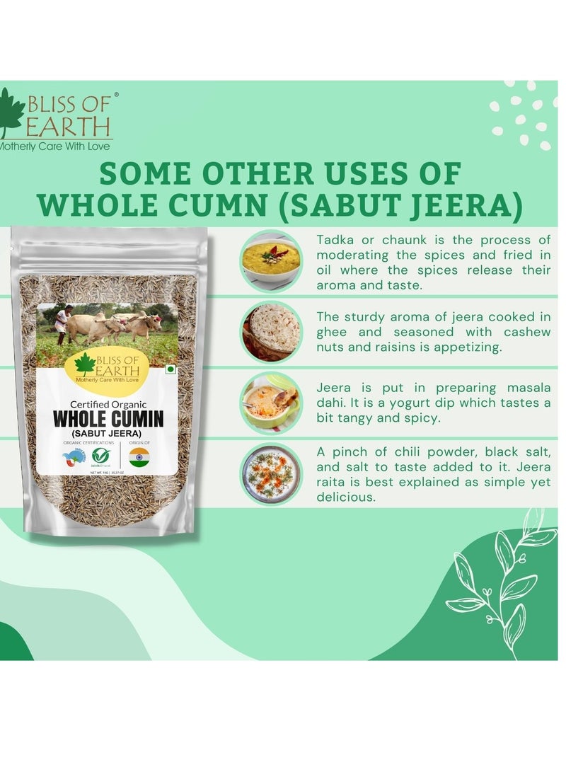 BLISS OF EARTH 500gm Organic Cumin Seed Jeera Whole Spice Sabut Jeera Good For Health & Cooking - Image 4