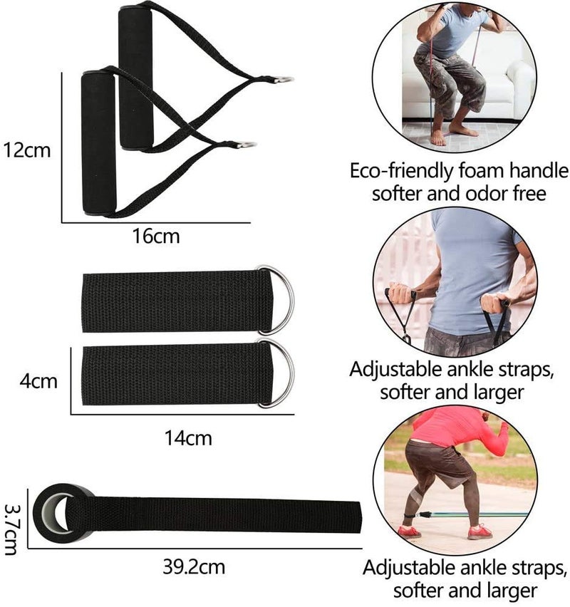 FASHNEX Natural Rubber Premium 11 Pcs Resistance Band Set For Men & Women (As Per Image) - Image 2