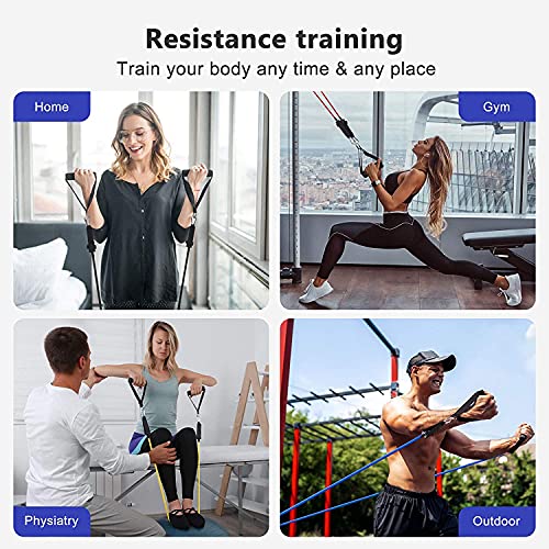 FASHNEX Natural Rubber Premium 11 Pcs Resistance Band Set For Men & Women (As Per Image) - Image 3