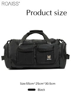 roaiss Large-Capacity Wet And Dry Travel Tote Bag Adjustable Detachable Shoulder Strap Gym Bag Independent Shoe Compartment Duffel Bag.  - Image 5
