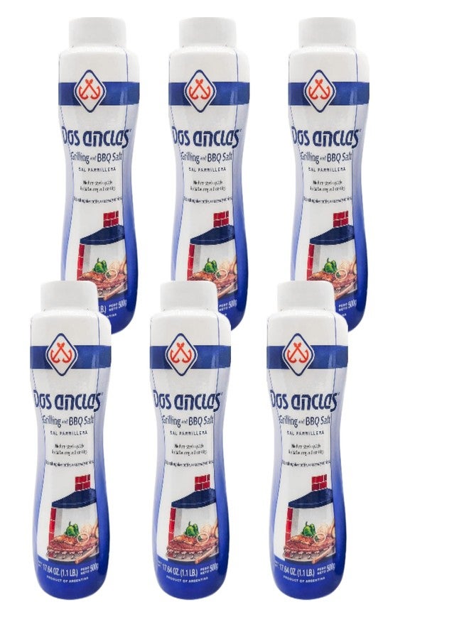 Dos Anclas Sal Parrillera 500 gr. - 6 Pack | Rock Salt for Grilling and BBQ, Refined Medium Grain Salt for Meat and Seafood. - Image 1