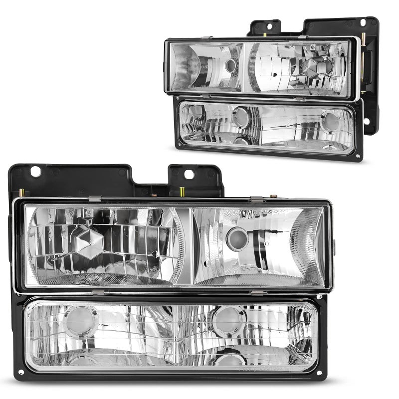 DWVO Headlights Assembly Compatible with Chevy Silverado Tahoe C/K Suburban GMC Yukon 1990 1991 1992 1993 1994 1995 1996 1997 1998 1999 - Image 3