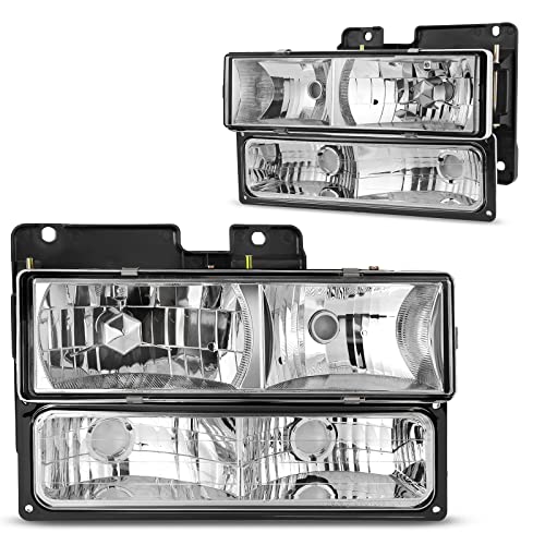 DWVO Headlights Assembly Compatible with Chevy Silverado Tahoe C/K Suburban GMC Yukon 1990 1991 1992 1993 1994 1995 1996 1997 1998 1999 - Image 1