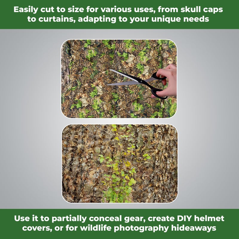 AYIN Camo Netting 3D Leafy Camouflage Net for Hunting, Tree Stands Concealment, Traping, Sunshade, Decoration, Shooting, Paint Ball and More, 5 ft X 12 ft (Green Leaf) - Image 4