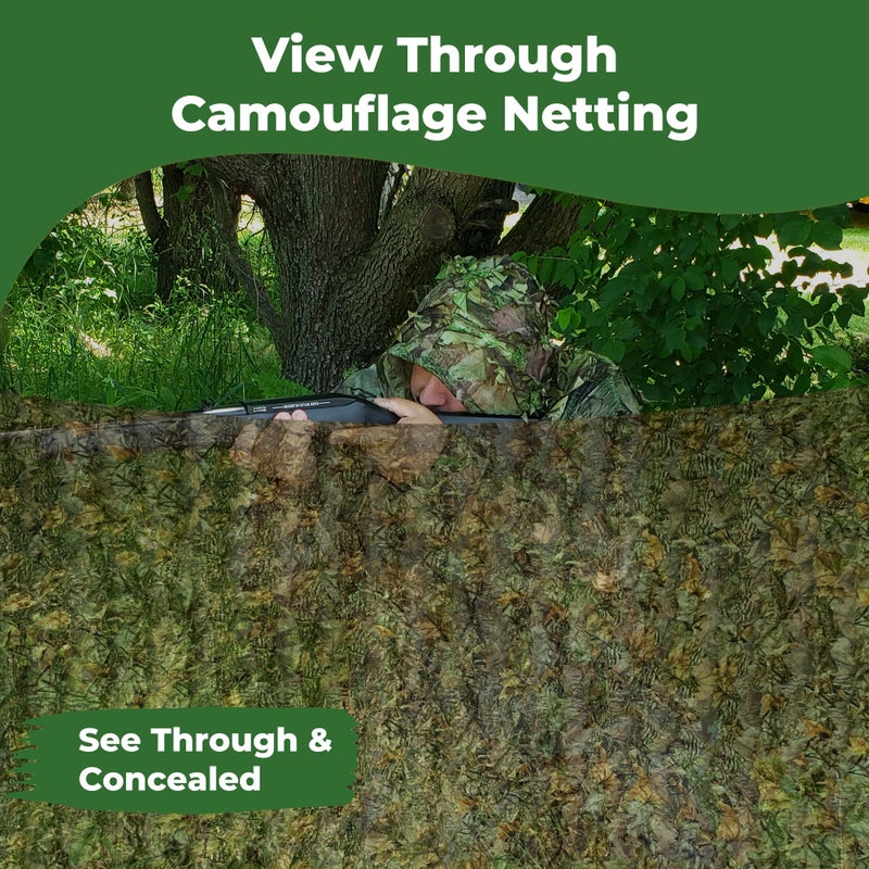 AYIN Camo Netting 3D Leafy Camouflage Net for Hunting, Tree Stands Concealment, Traping, Sunshade, Decoration, Shooting, Paint Ball and More, 5 ft X 12 ft (Green Leaf) - Image 2