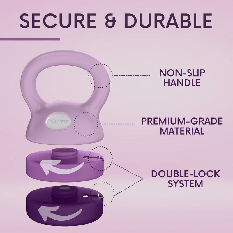 Polyfit Adjustable Kettlebell | 5 lb - 12 lb | Kettlebell Weights Set for Home Gym (PURPLE) - Image 4