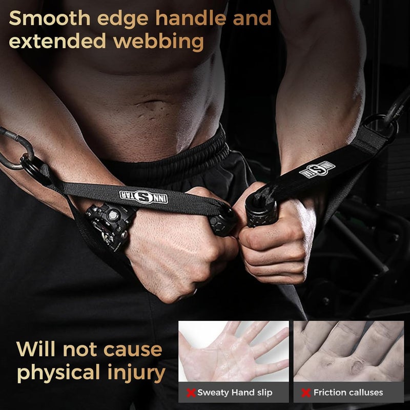 INNSTAR Cable Handles Gym Equipment, Resistance Band Handles with Solid ABS Core Grips, D Handle Cable Attachment, Heavy Duty Exercise Handles, Cable Machine Handles - Image 4