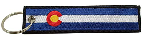 Luso Aviation Colorado Flag Key Chain, 100% Embroidered - Image 1