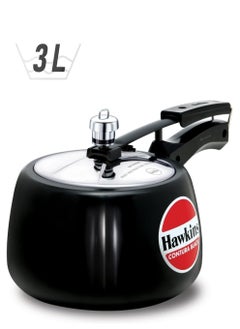 Hawkins 3 Liters Contura Aluminium Pressure Cooker With Inner Lid,Black  - Image 1
