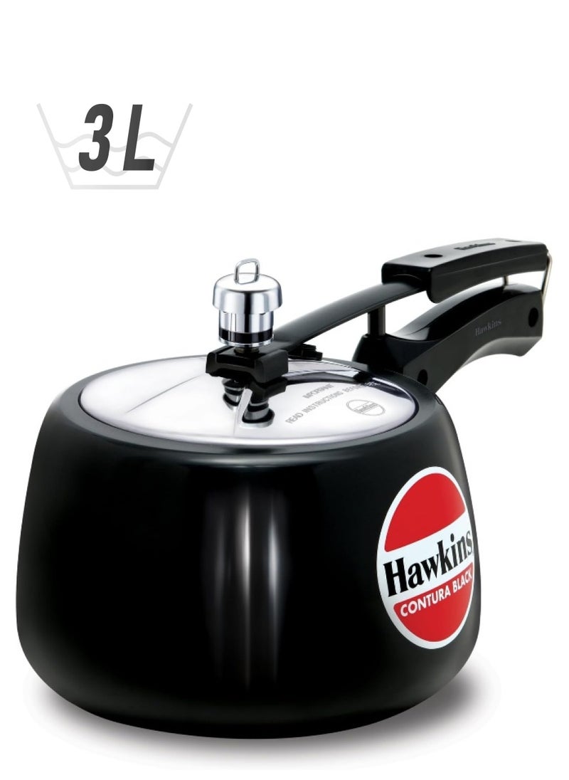 Hawkins طنجرة ضغط كونتورا سوداء 3 كجم، 3 لتر (Cb30) (9) سوداء  - Image 1