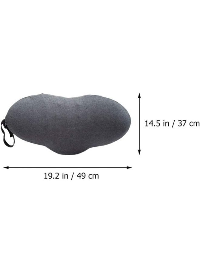 klarako 1pc Extra Dense Lumbar Pillow- Patented Ergonomic Multi- Region Firm Back Support for Lower Back Pain Relief- Lumbar Support Cushion w/Strap for Office Chair, Car, Sofa, Plane- Dark Grey - Image 2