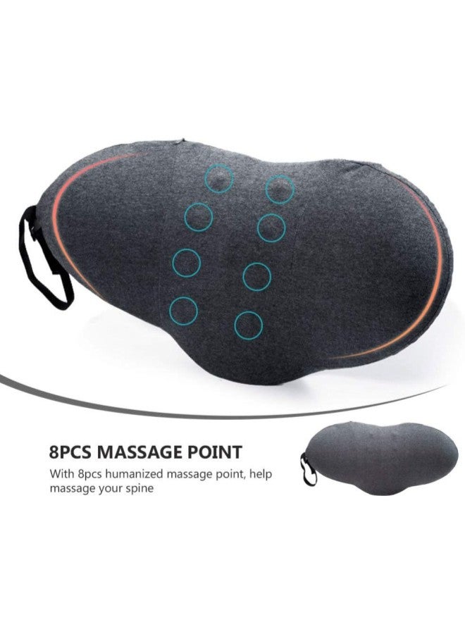 klarako 1pc Extra Dense Lumbar Pillow- Patented Ergonomic Multi- Region Firm Back Support for Lower Back Pain Relief- Lumbar Support Cushion w/Strap for Office Chair, Car, Sofa, Plane- Dark Grey - Image 3