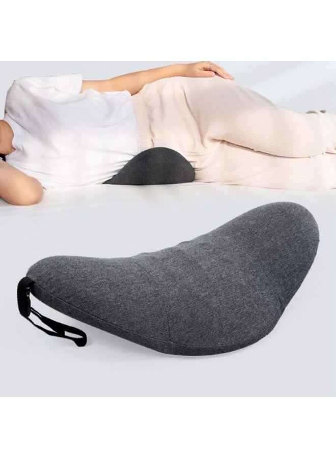 klarako 1pc Extra Dense Lumbar Pillow- Patented Ergonomic Multi- Region Firm Back Support for Lower Back Pain Relief- Lumbar Support Cushion w/Strap for Office Chair, Car, Sofa, Plane- Dark Grey - Image 4