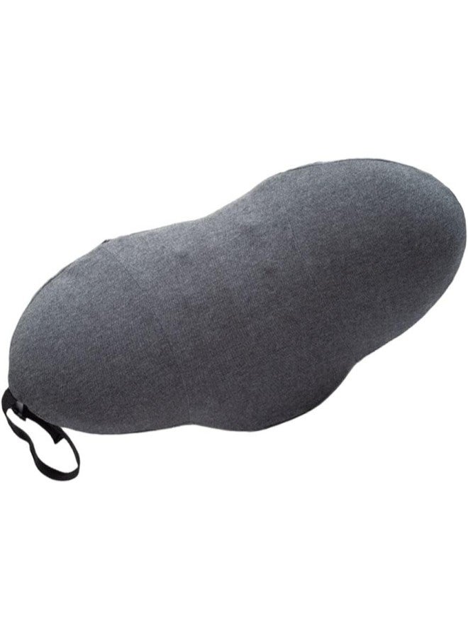 klarako 1pc Extra Dense Lumbar Pillow- Patented Ergonomic Multi- Region Firm Back Support for Lower Back Pain Relief- Lumbar Support Cushion w/Strap for Office Chair, Car, Sofa, Plane- Dark Grey - Image 1