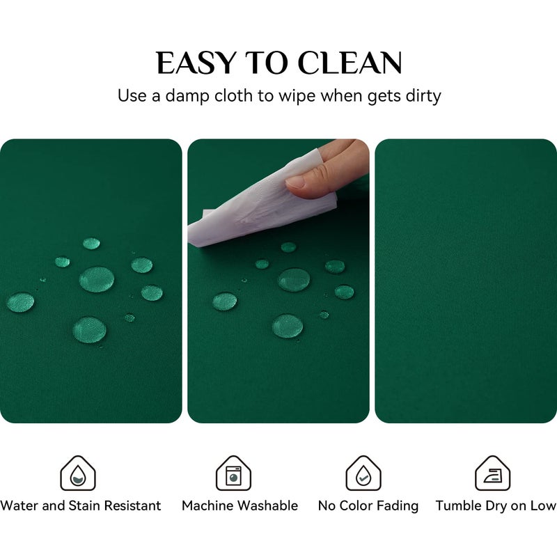 Softalker Round Tablecloth  Waterproof & Stain Resistant Table Cloth Wrinkle Free Fabric Washable 210GSM Polyester Table Cover for Spring/Party/Outdoor - 48 inch Green - Image 3