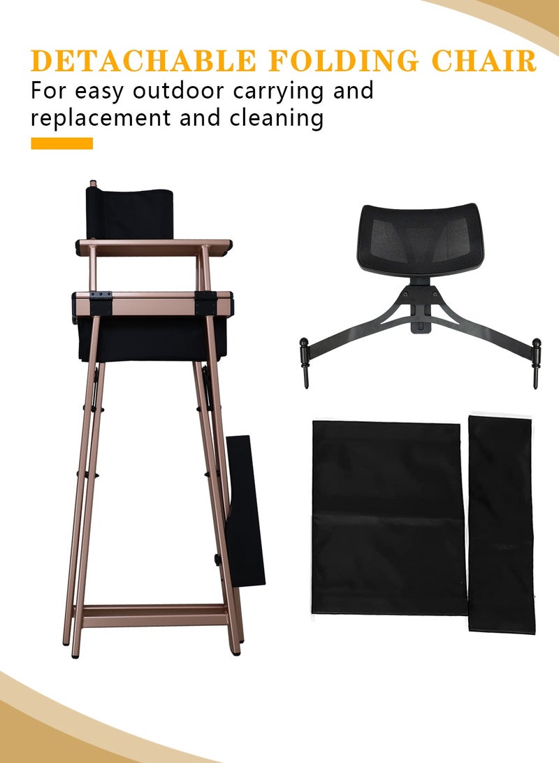 ميشيدا كرسي مخرج مكياج قابلة للطي كرسي محمول مع رئيس فنان خفيف الوزن روز الذهب - Image 2