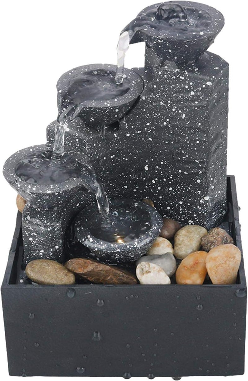 woobles Indoor Water Features, Desktop USB Water Fountain, Indoor Waterfall Ornament Crafts for Indoor Home Office Table Decoration - Image 1