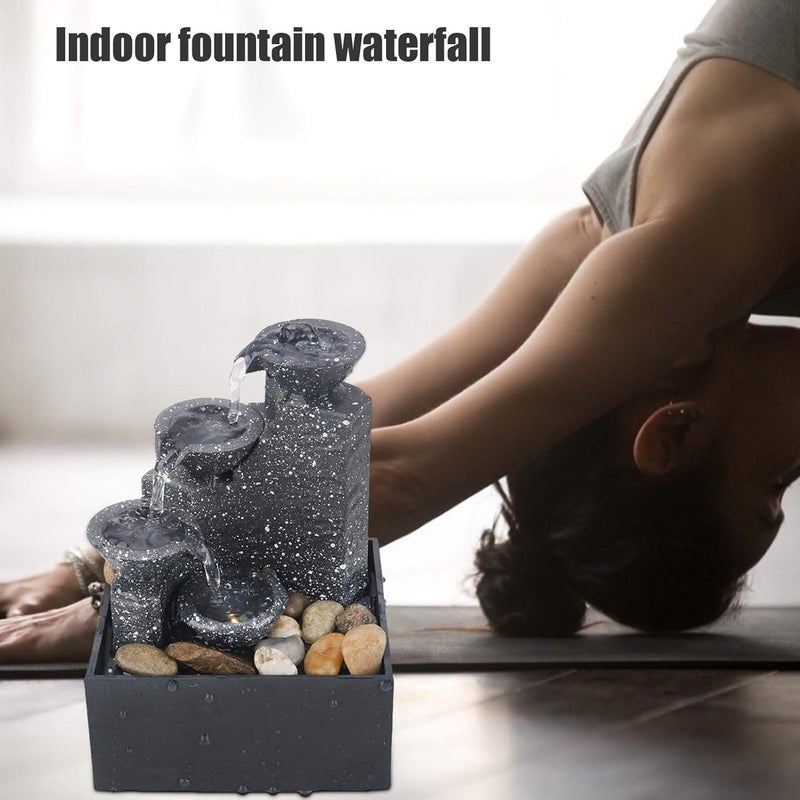 woobles Indoor Water Features, Desktop USB Water Fountain, Indoor Waterfall Ornament Crafts for Indoor Home Office Table Decoration - Image 3