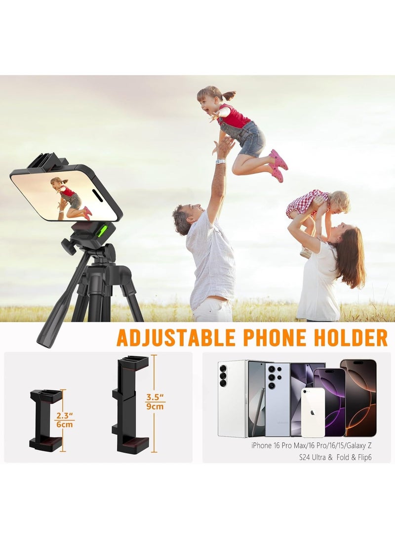 Bukela Phone Tripod Stand, 51.18” Extendable Cell Phone&Camera Tripod with Wireless Remote and Phone Holder, Aluminum iPad Tripod for Video Recording/Selfies/Live Stream/Vlogging - Image 5