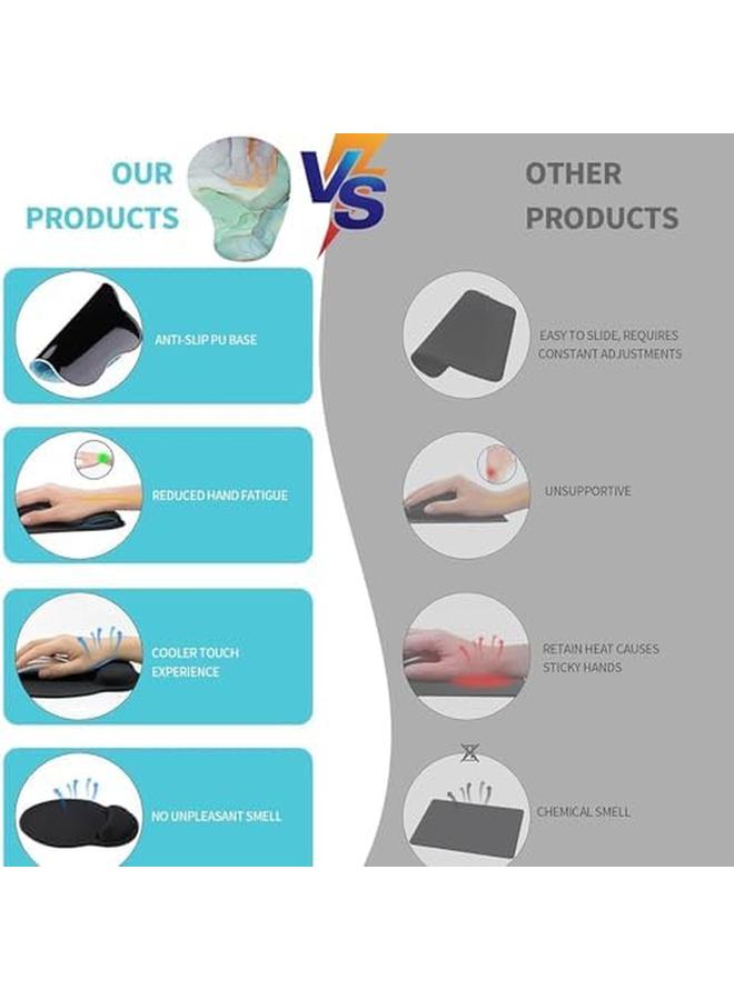 erorex Mouse Pad Wrist Support Ergonomic Gel Mouse Pad With Wrist Rest Non Slip Rubber Base Mousepad For Laptop Computer For Office And Home Silicone - Image 2