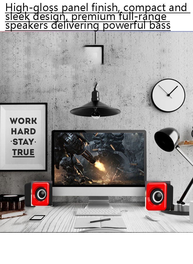 نيوترل مضخم صوت بلوتوث منزلي، نظام مكبرات صوت للكمبيوتر، يوفر صوتًا عالي الدقة وكامل النطاق مع خرج صوت قوي. يتميز بخيارين للاتصال: بلوتوث وسلكي. مثالي للألعاب والسينما المنزلية والتجمعات المسائية والمزيد. (أحمر) - Image 2