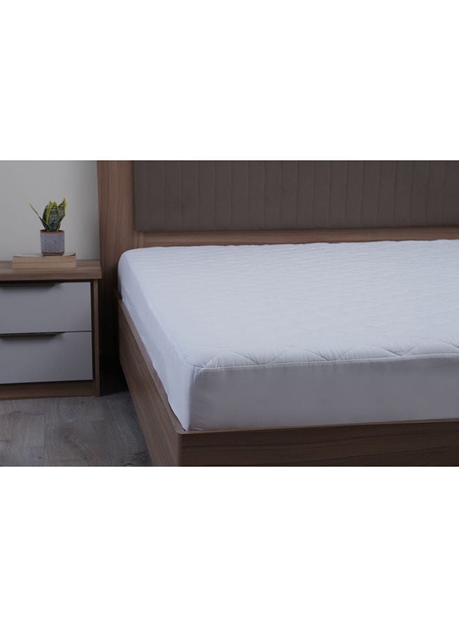 Pan Home Microfibre Waterproof Mattress Protector 180x200+33cm-White - Image 1