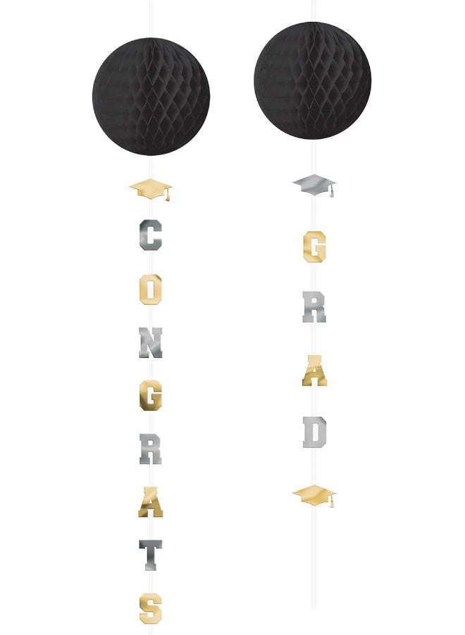 Amscan Congrats Grad Honeycombs with Foil Tails - Image 2