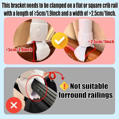 LIUDHPSP 23 inch Baby Crib Mobile Bed Bell Holder Arm Bracket, The Claw Part can be Adjusted Width-DIY Toy Decoration (Stand Without Music Box) - Image 3
