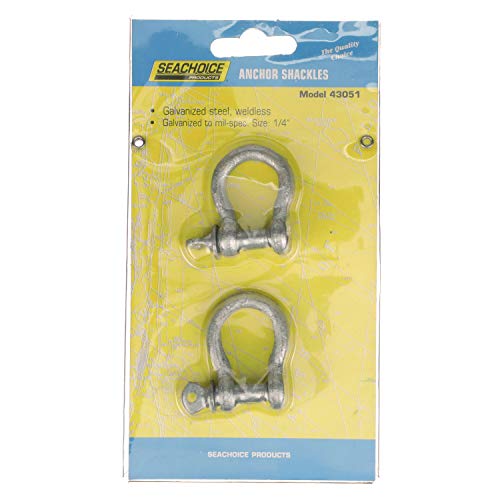 SEACHOICE ANCHOR SHACKLE 1/4" Galvanized 2 per Card - Image 5