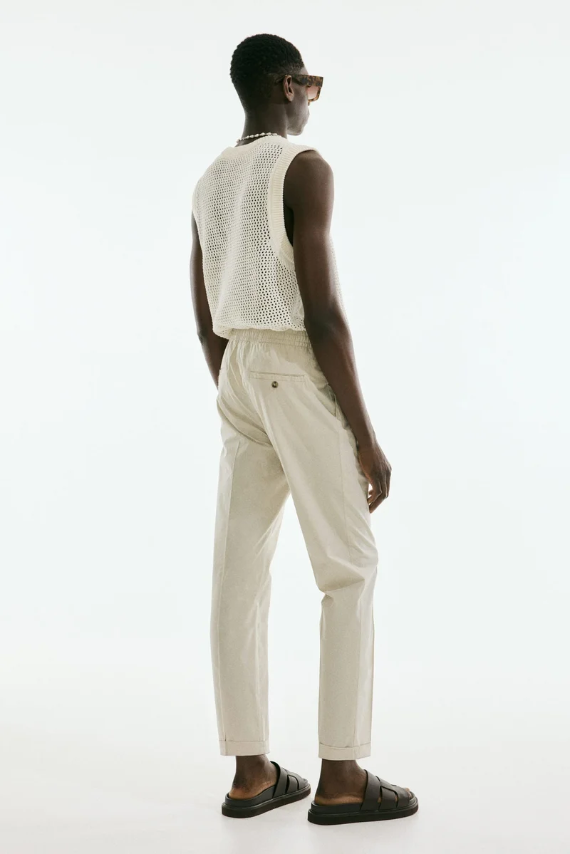 اتش اند ام Regular Fit Cropped cotton trousers
