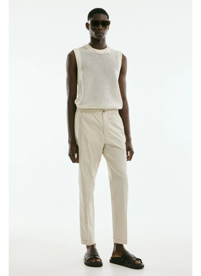 H&M Regular Fit Cropped cotton trousers