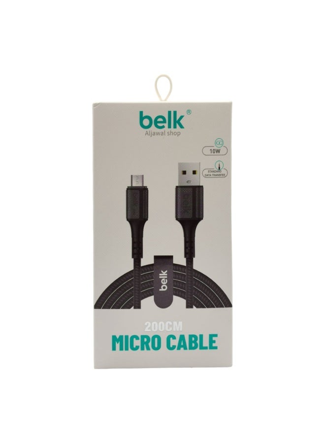 Belk 200mm Micro USB Charging Cable 10W Fast Charge & 480Mbps Data Transfer Durable Braided Wire, Strong Connector, Safe Charging, Universal Compatibility for Android Smartphones, Tablets, Power Banks, Cameras & More - Image 3