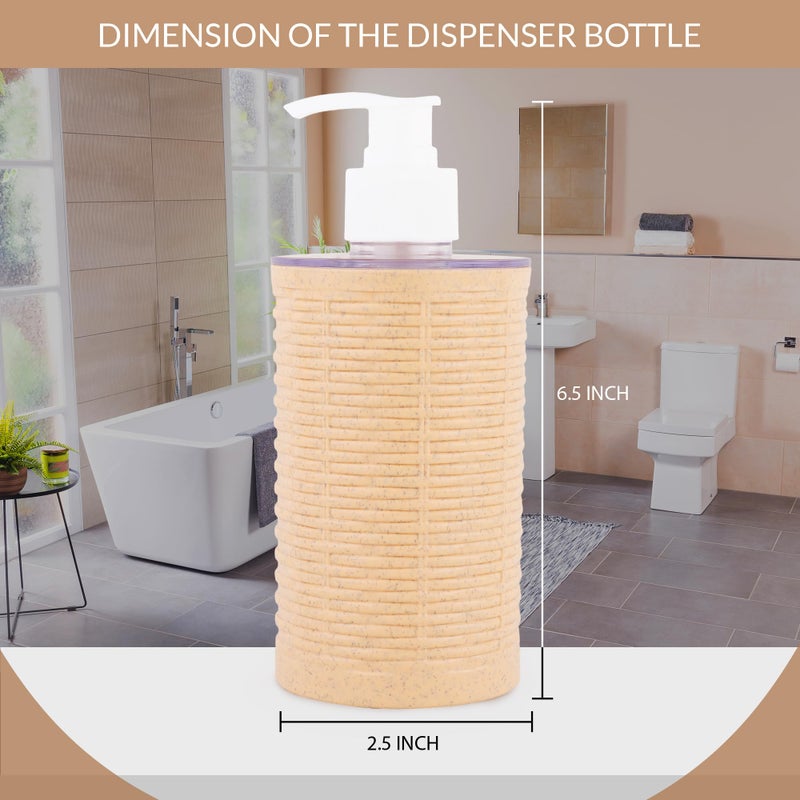 BATH GURU BG-SDB 04 Countertop Liquid Soap Dispenser for Wash Basin Bathroom, Plastic Dispenser Bottle for Shampoo, Conditioner Facial Cleanser, Dish Soap Lotion Dish Wash 300 Ml (L Yellow) - Image 4