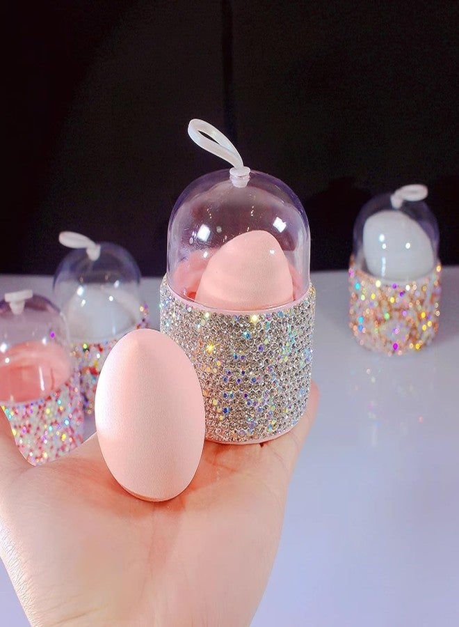 Bestbling bling Capsule Makeup Sponge Set - Dual-Use Sponge, Sponge Powder Puff, Makeup Egg Shape, Dustproof Storage Container (Silver) - Image 1